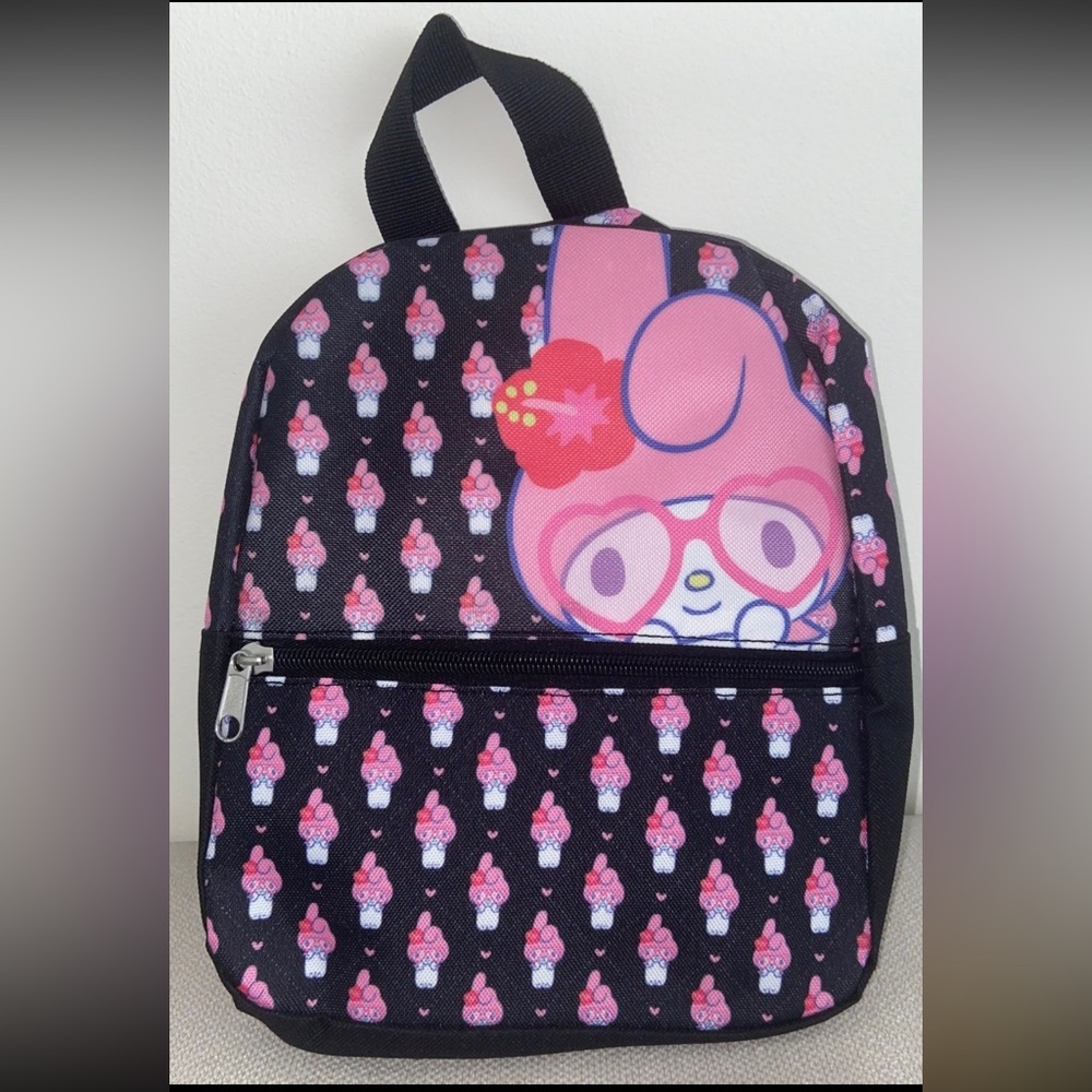 Sanrio My Melody mini backpack Summer Black Pink Hearts NWT
